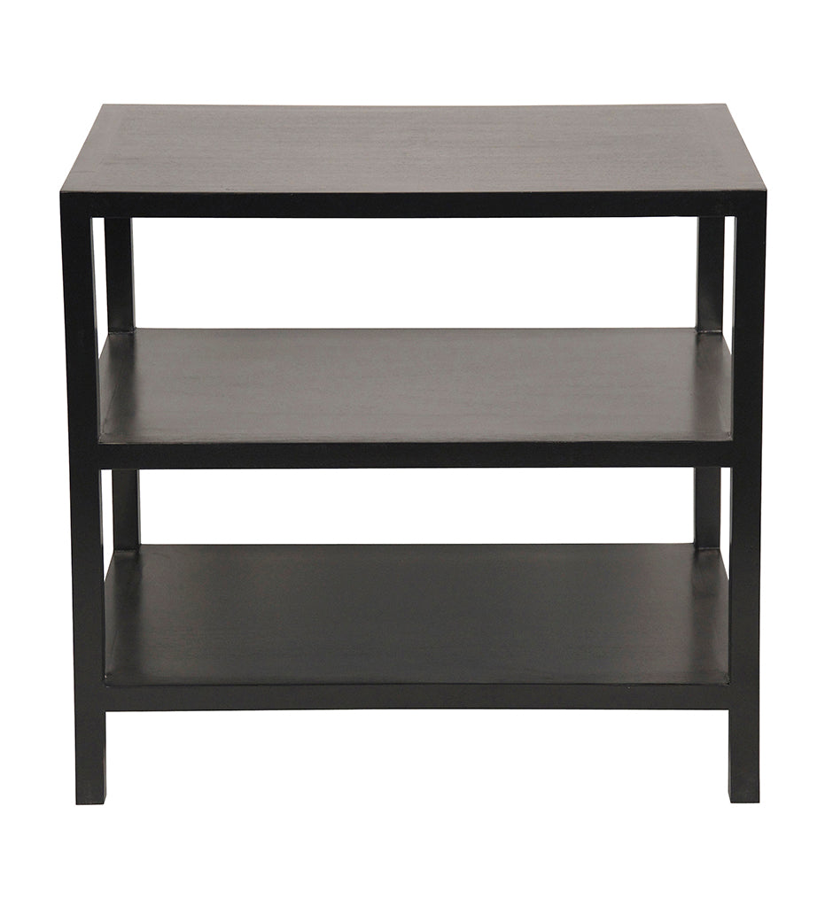 Noir, 2 Shelf Side Tables - Black Wash