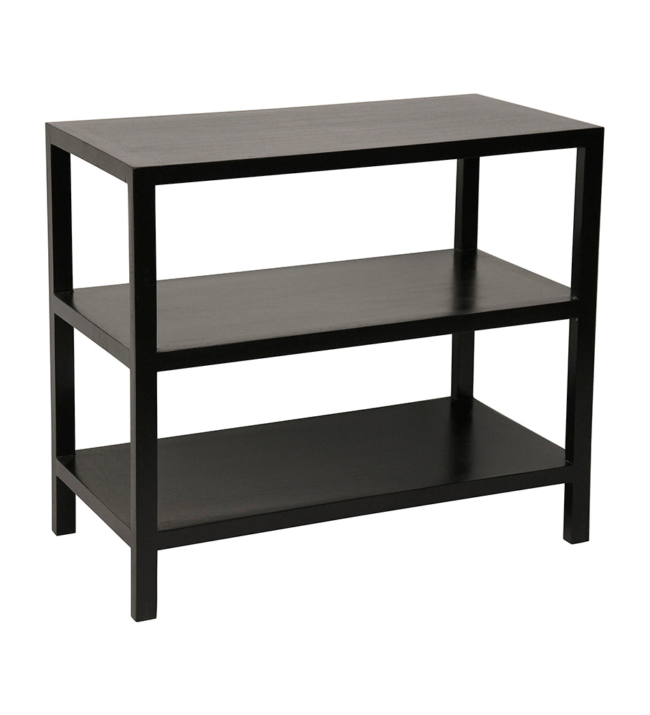Noir, 2 Shelf Side Tables - Black Wash