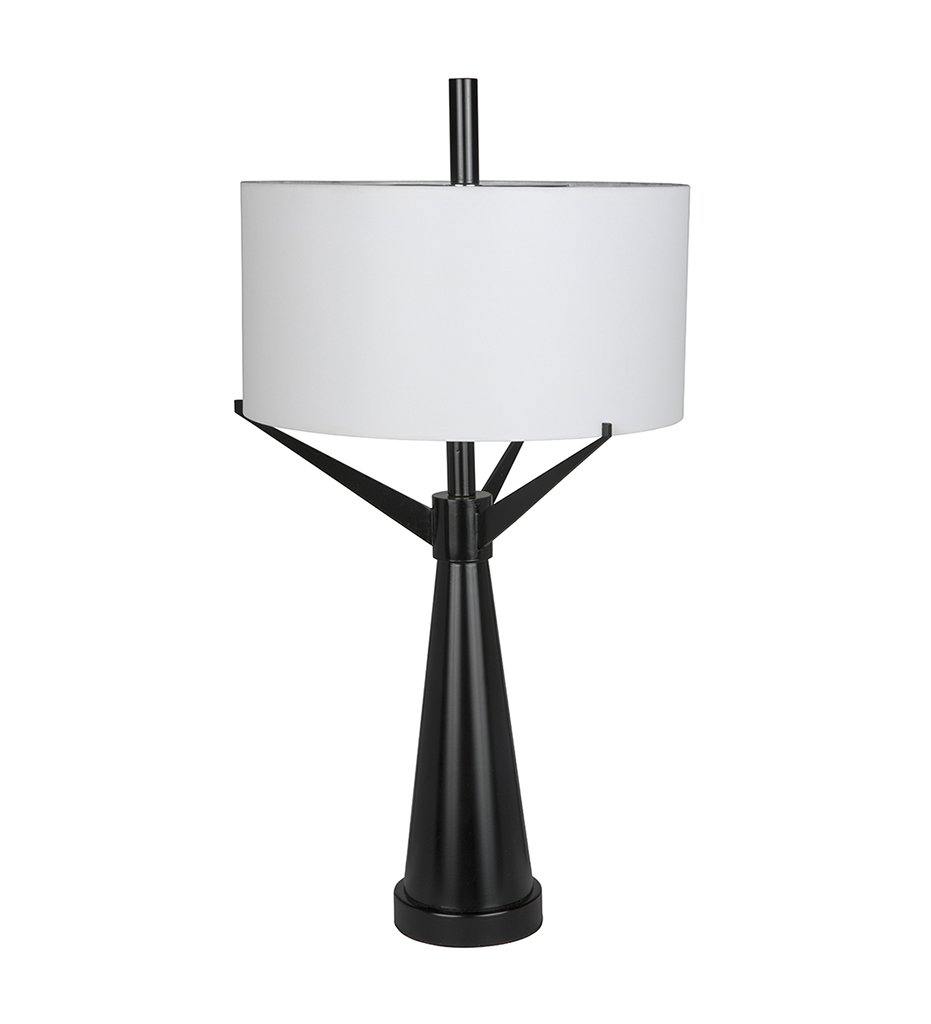 Noir, Altman Table Lamp with Shade, Black Metal