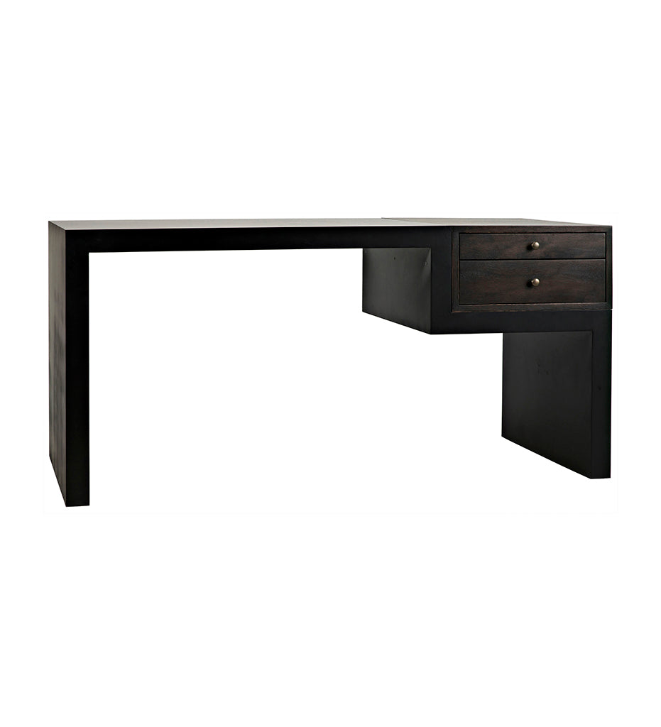 Noir, Alvaro Desk - Black Steel with Ebony Walnut