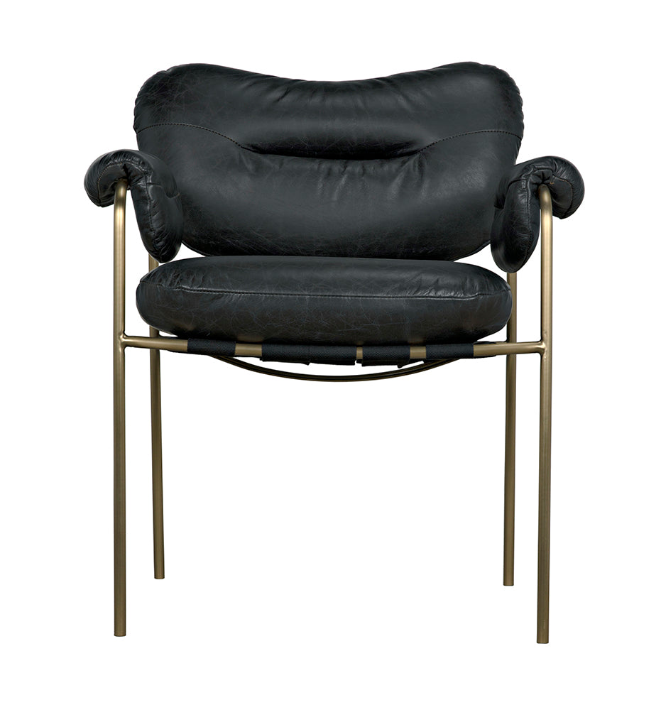 Noir, Aphrodites Chair - Metal with Leather