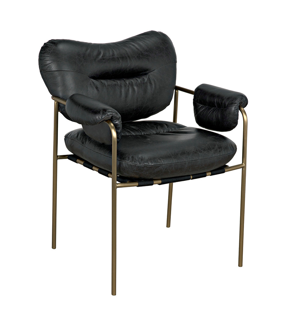 Noir, Aphrodites Chair - Metal with Leather