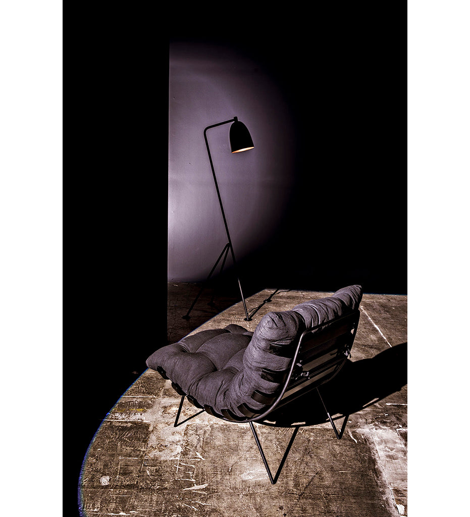 Noir, Asti Floor Lamp - Black Steel