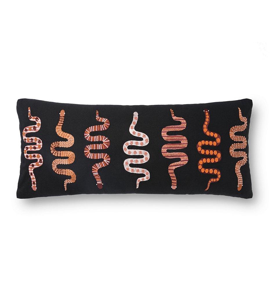 Loloi, Black & Multi Color Snake Pillow