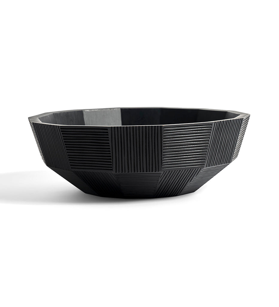 Ethnicraft, Black Striped Bowl - Mahogany