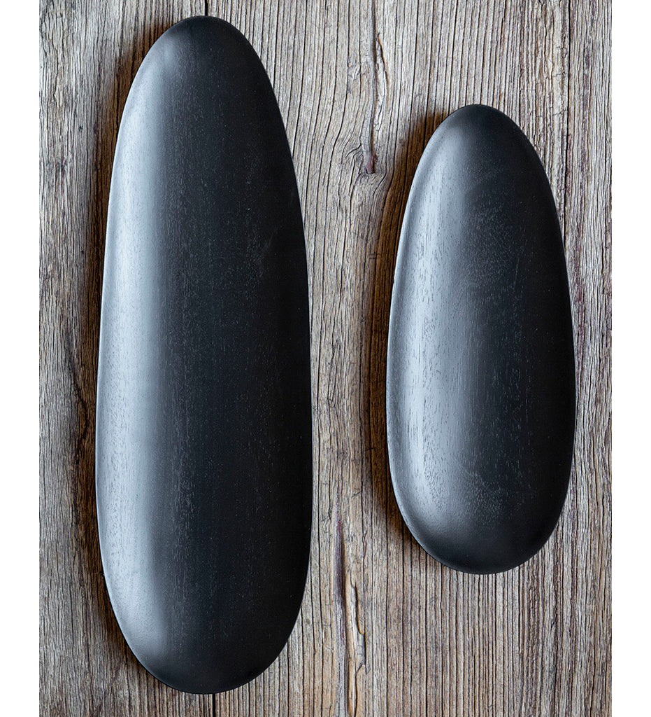 Ethnicraft, Black Thin Oval Boards - Mahogany - Set of 2