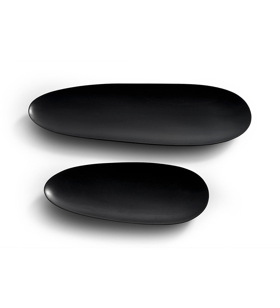 Ethnicraft, Black Thin Oval Boards - Mahogany - Set of 2