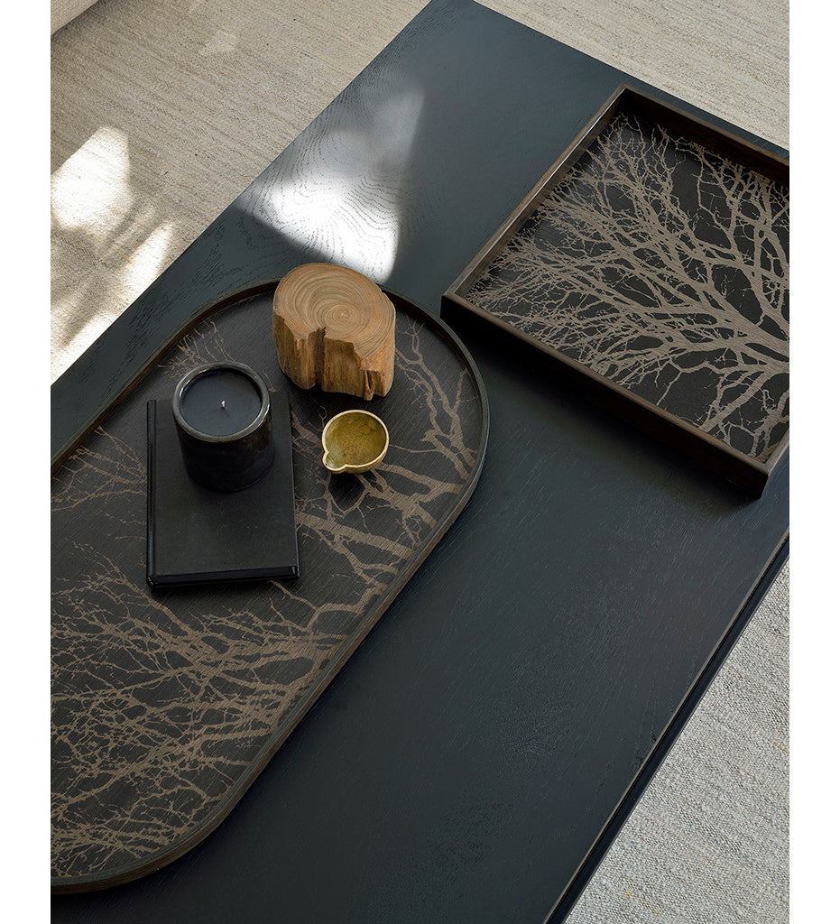 Ethnicraft, Black Tree Wooden Tray - Oblong - M