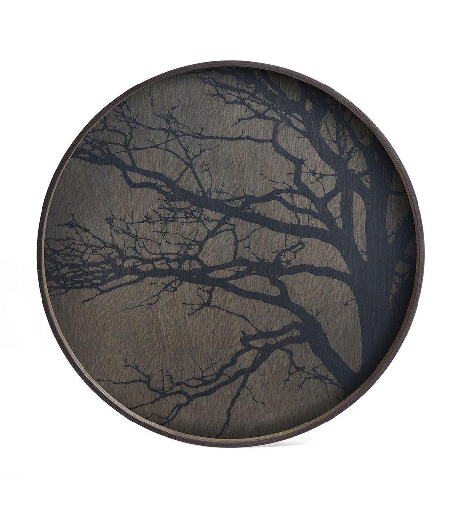 Ethnicraft, Black Tree Wooden Tray - Round - L