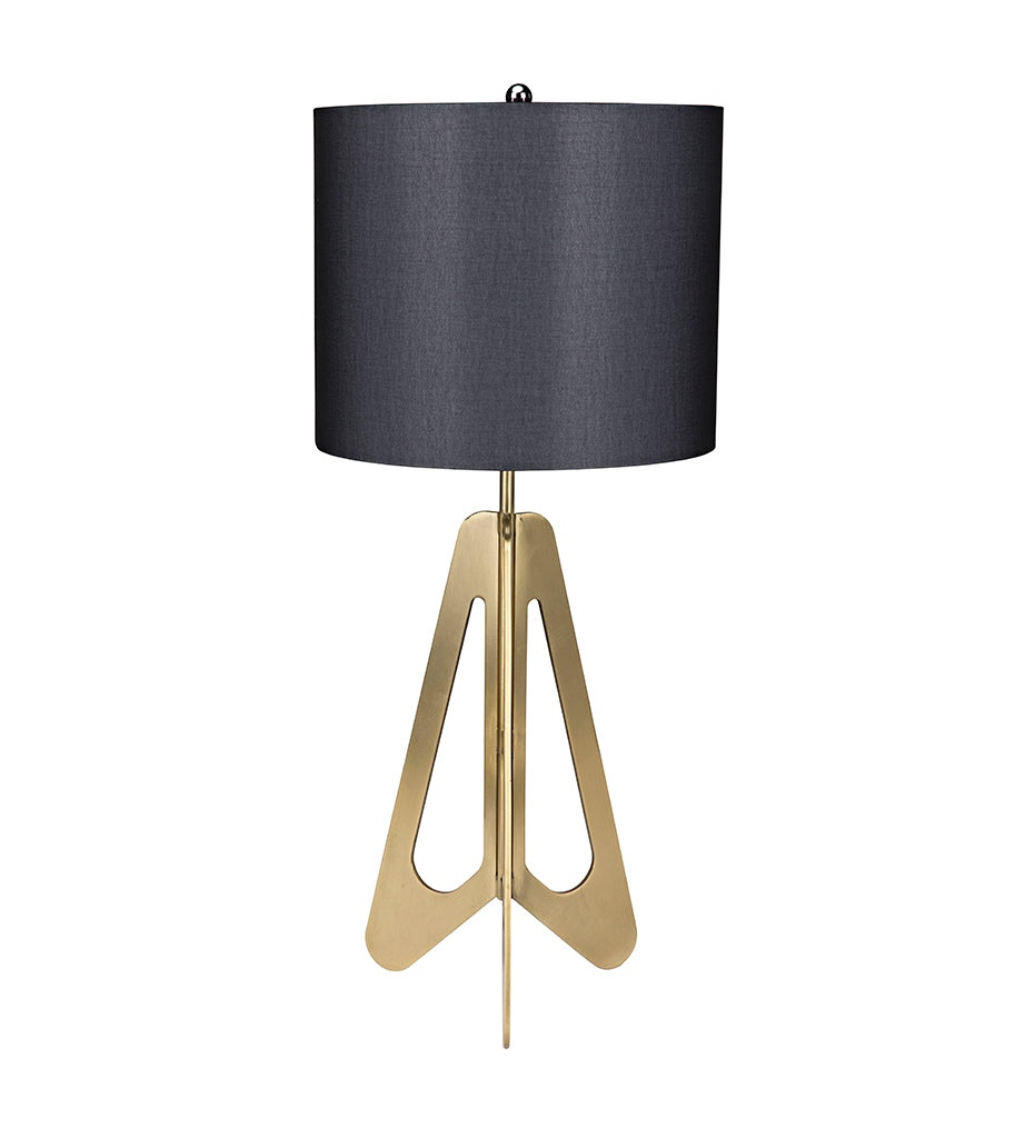 Noir, Candis Lamp with Black Shade - Metal with Brass Finish