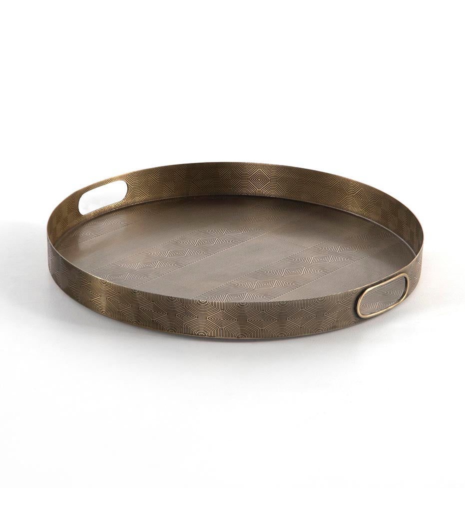 Four Hands, Etched Tray - Brass