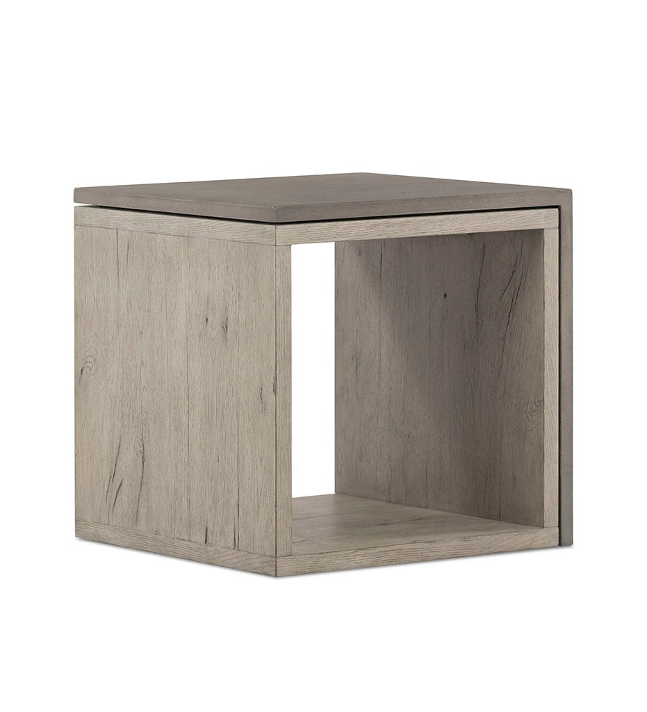 Four Hands, Faro End Table - Dark Grey Concrete