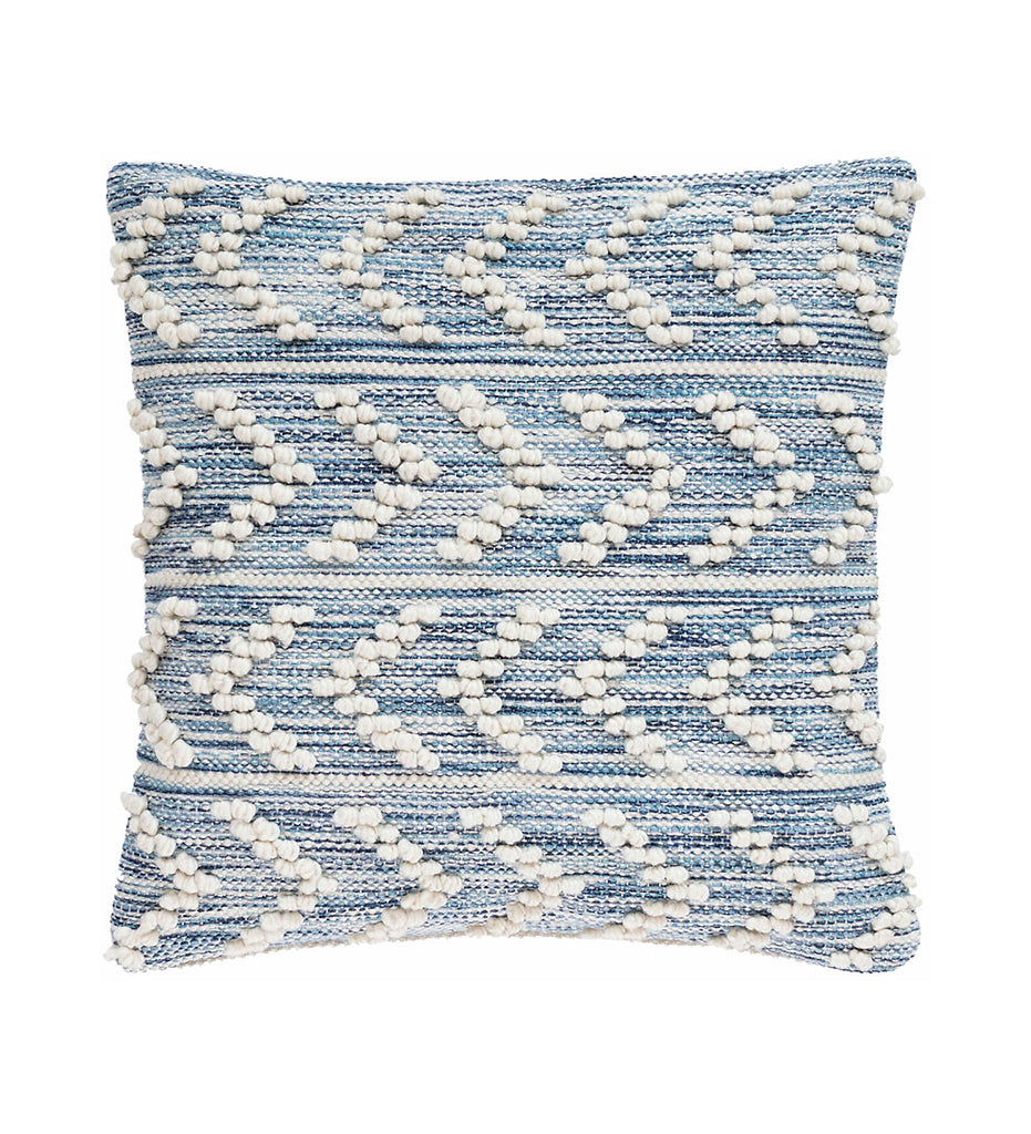 Pine Cone Hill, Hobnail Herringbone Blue Indoor/Outdoor Decorative Pillow