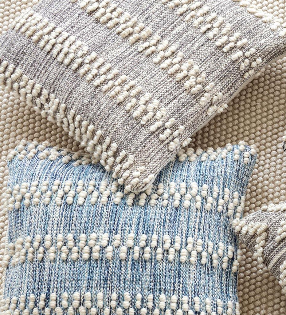 Pine Cone Hill, Hobnail Stripe Grey Indoor/Outdoor Decorative Pillow