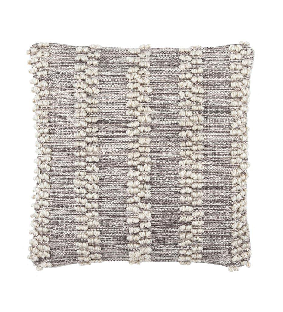 Pine Cone Hill, Hobnail Stripe Grey Indoor/Outdoor Decorative Pillow