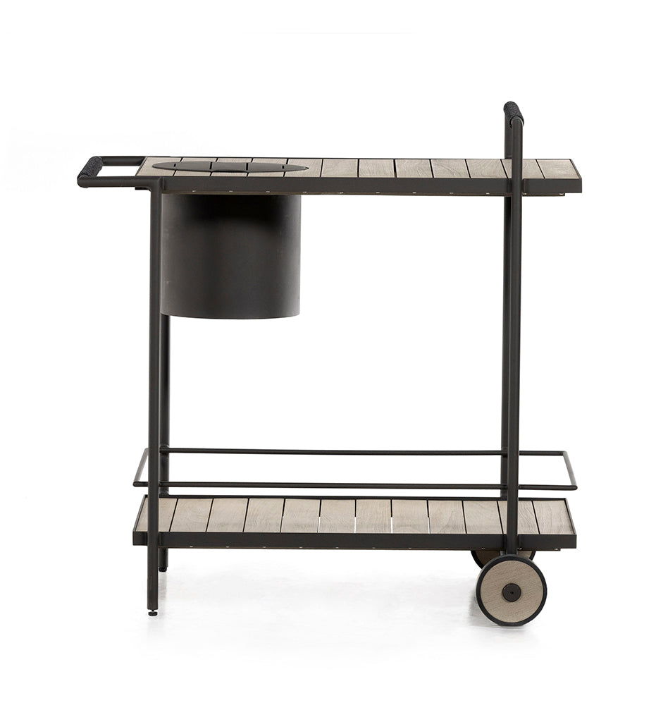 Four Hands, Loring Outdoor Bar Cart - Weathered Grey