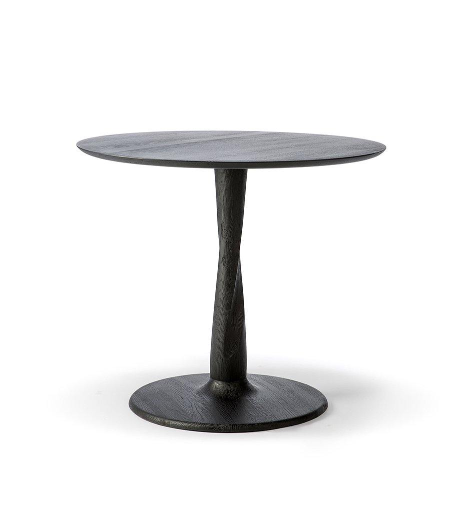 Ethnicraft, Oak Torsion Black Dining Table - Round - 35.5 in