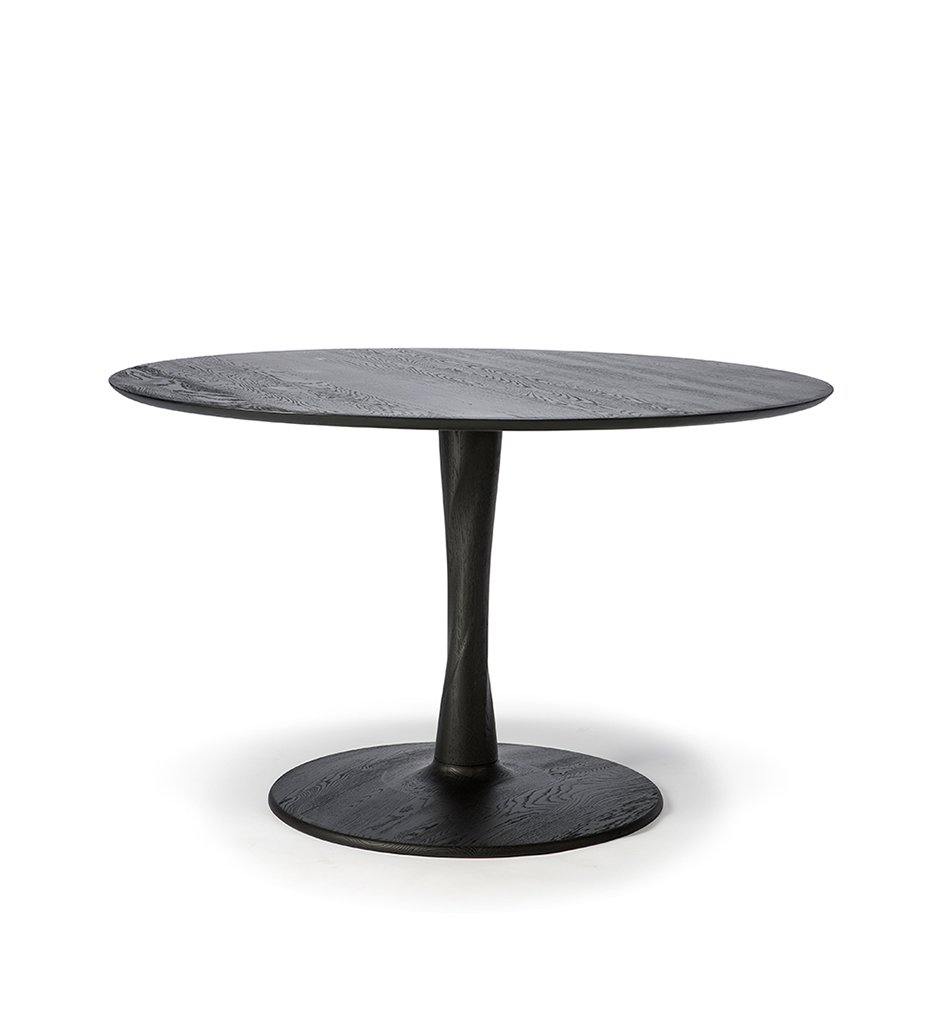 Ethnicraft, Oak Torsion Black Dining Table - Round - 50 in