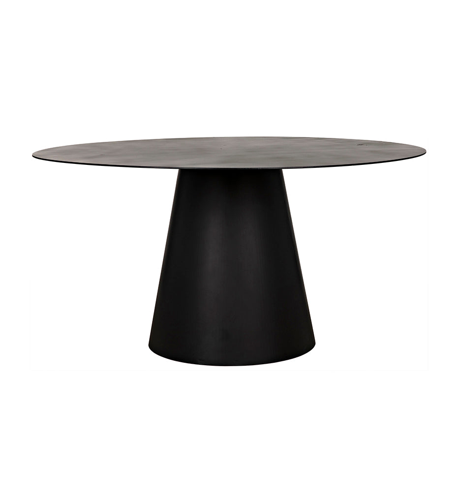 Noir, Vesuvius Dining Table - Black Steel