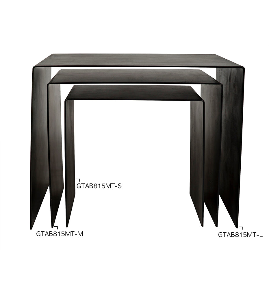 Noir, Yves Side Tables - Large - Black Steel