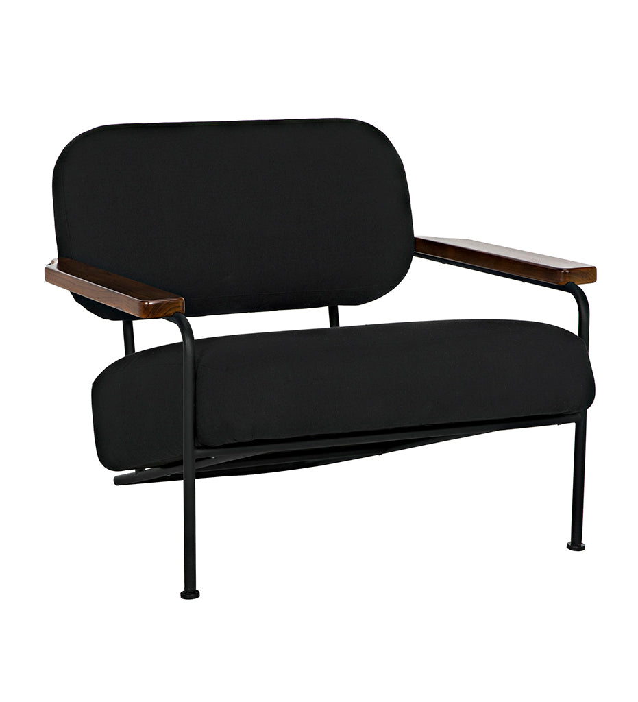 Noir, Zeus Chair with Black Cotton Fabric