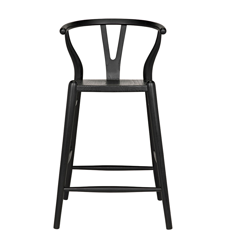 Noir, Zola Counter Stool - Charcoal Black